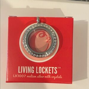 Origami Owl Medium Living Locket Silver with Swarovski Crystals
